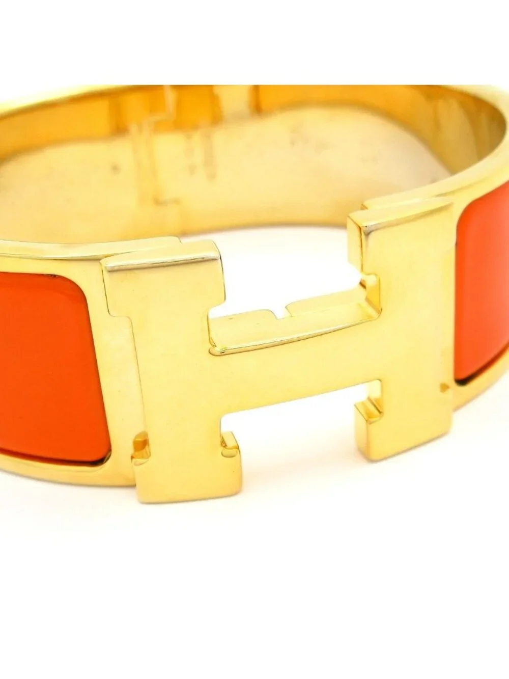Hermes Bangle Clic Clac Gold Orange Bracelet